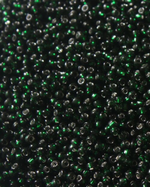 Transparent Emerald Green SilverLine Rocaille / Seed Beads- 11/0