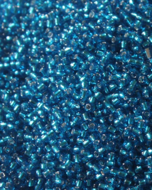 Transparent Turquoise SilverLine Rocaille / Seed Beads- 11/0